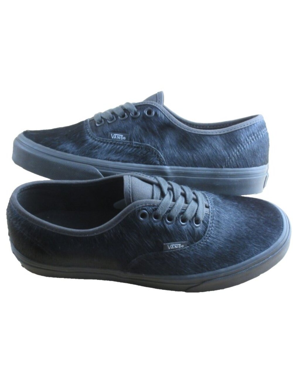 Vans Authentic Women's Pony Hair Faded Black lace up shoes Size 8 NEW